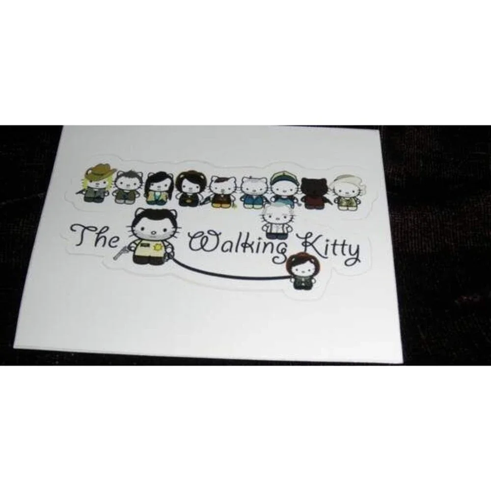 WALKING KITTY TV DEAD ZOMBIE SHOW (12 CAST,SEASON 2) WINDOW DECAL (3.75